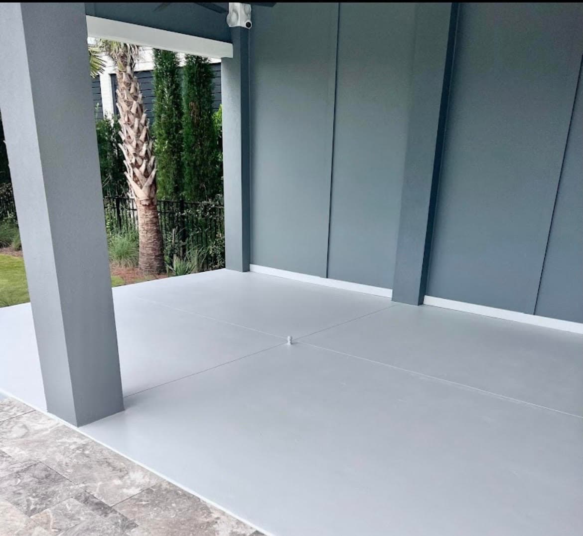 Coated concrete surface